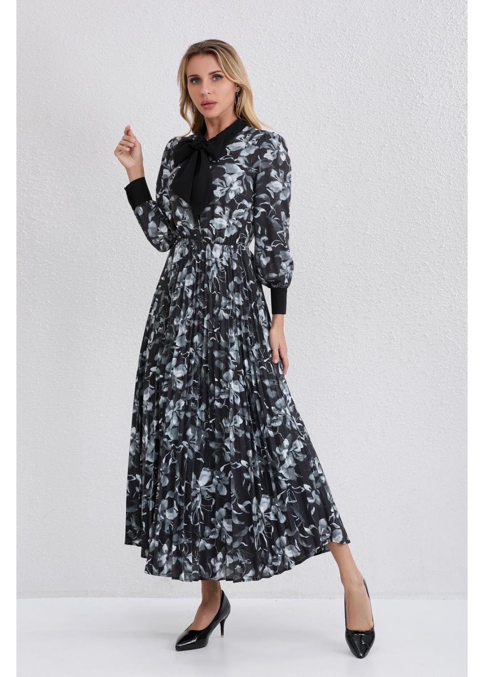 Noir Garden Midi Dress