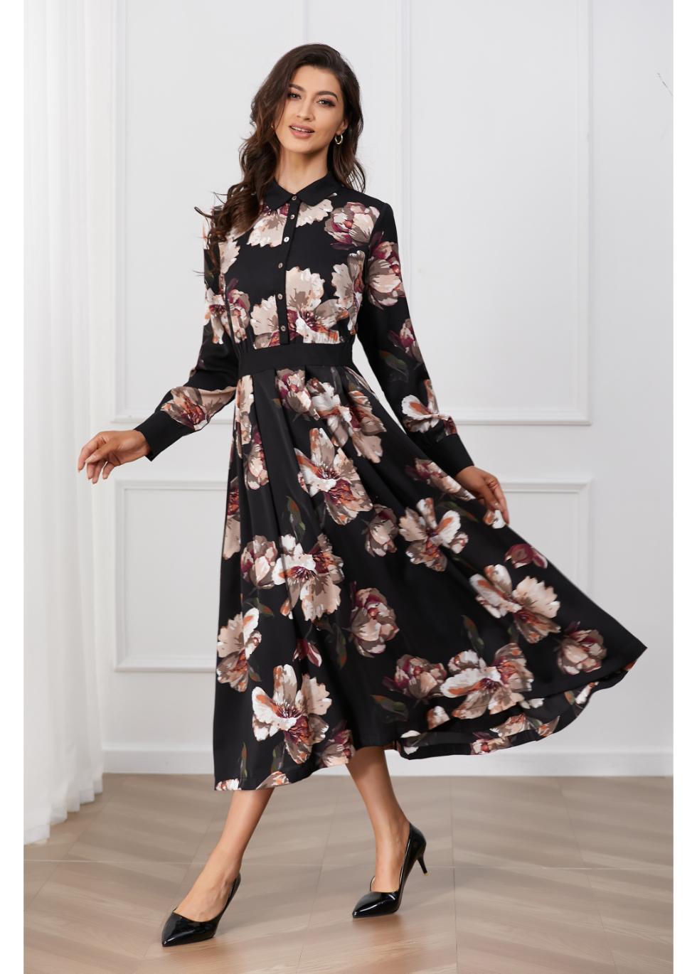 Floral Midnight Midi Dress