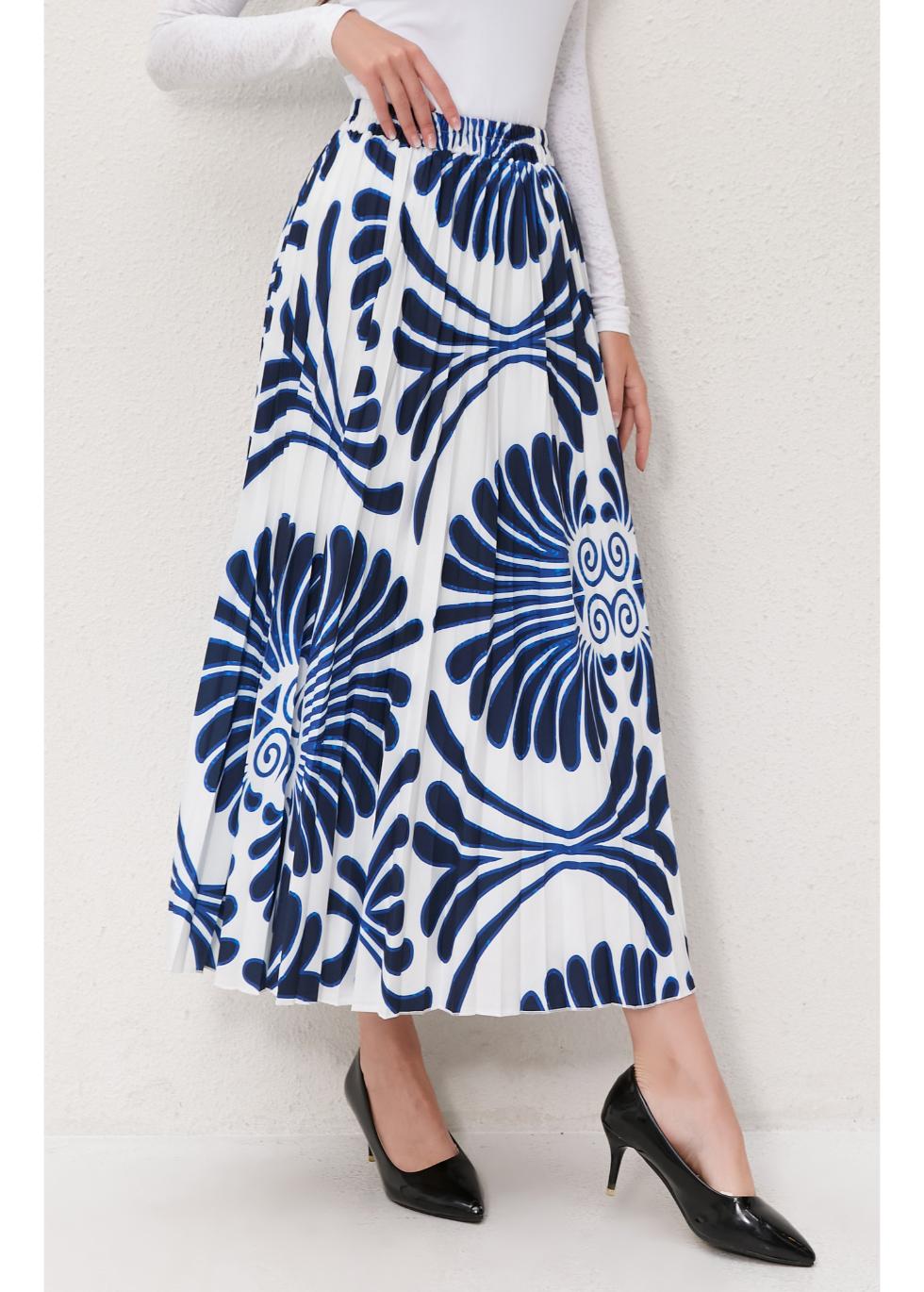 Ocean Petal Pleated Skirt MissFinchNYC