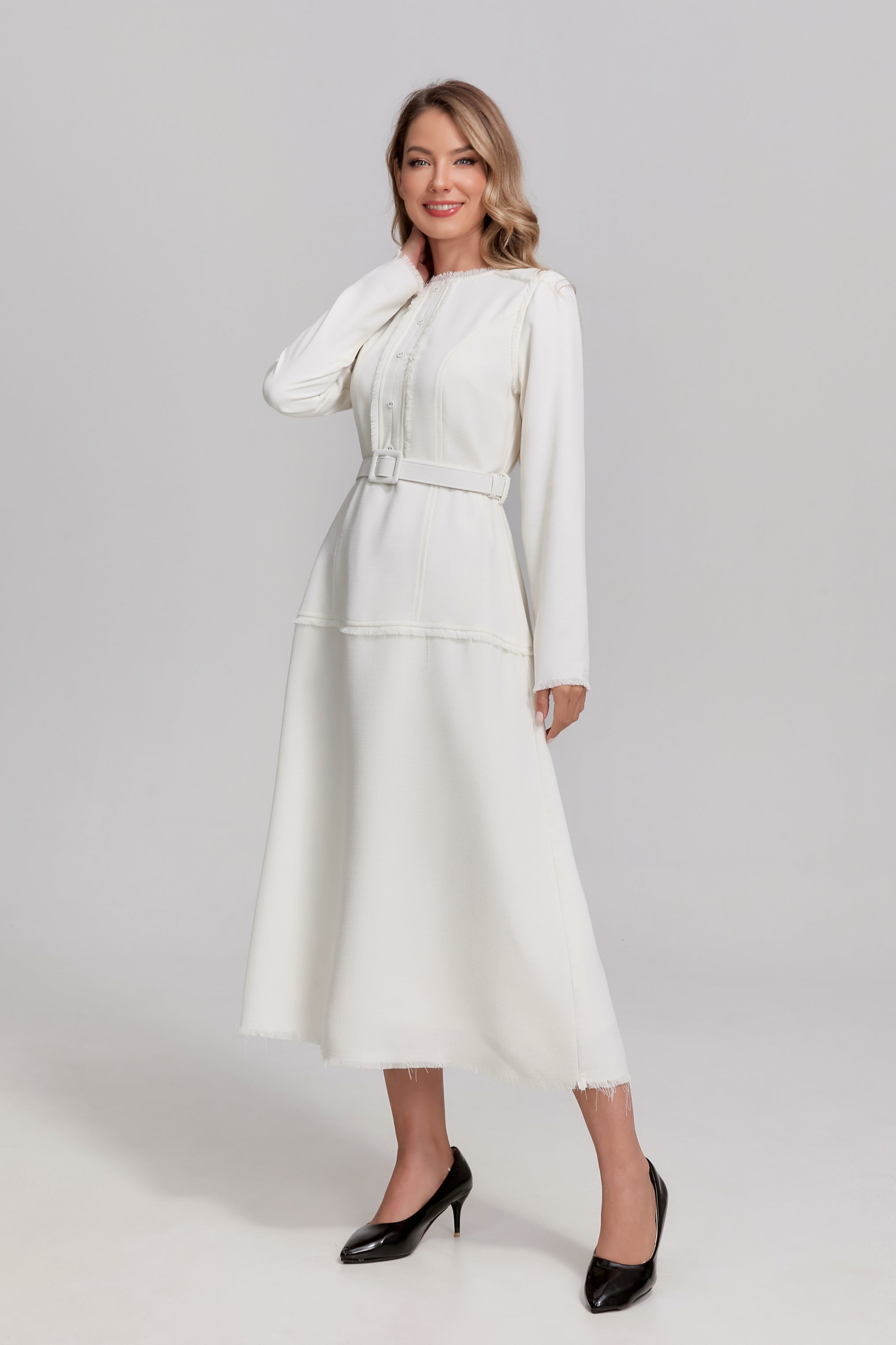 Ivory Heirloom Midi Dress - MissFinchNYC