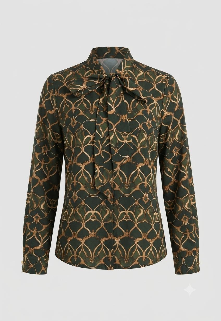 Dark Green Chain Print Top & Black Skirt Combo Midi Dress – Miss Finch NYC