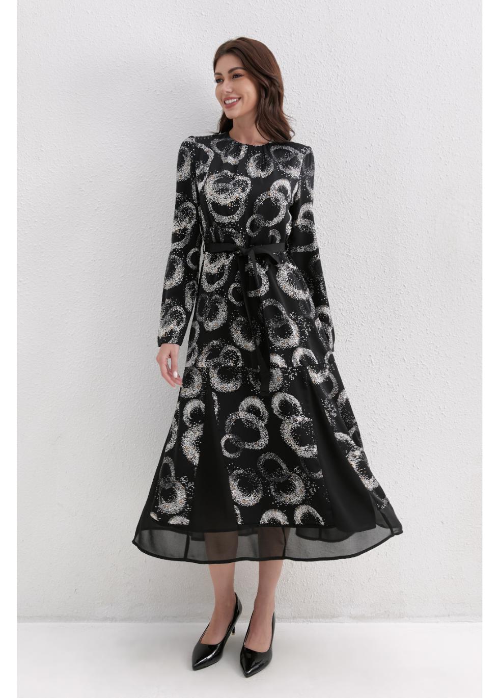 Celestial Swirl Midi Dress - MissFinchNYC