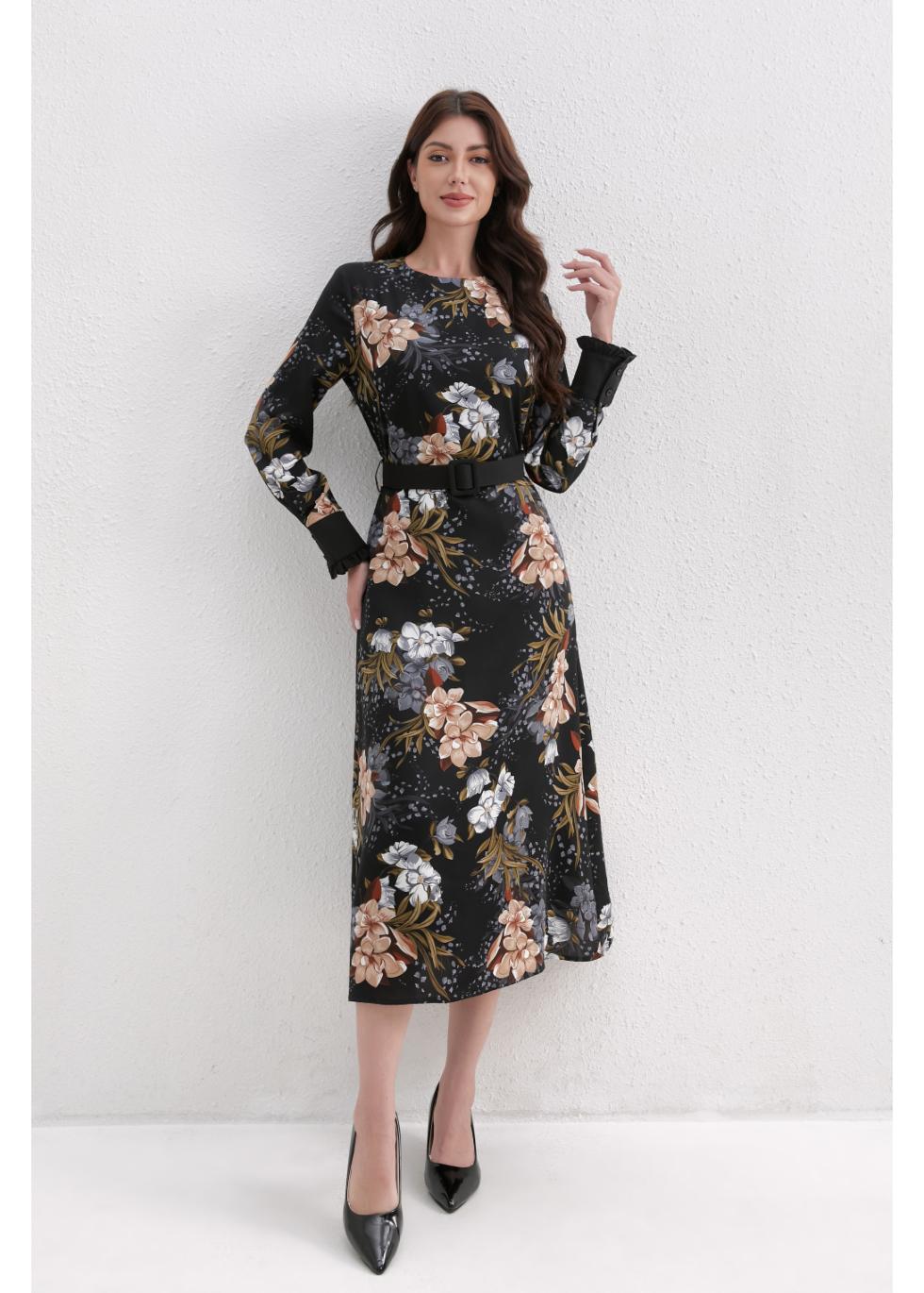 Autumn Bloom Midi Dress - MissFinchNYC
