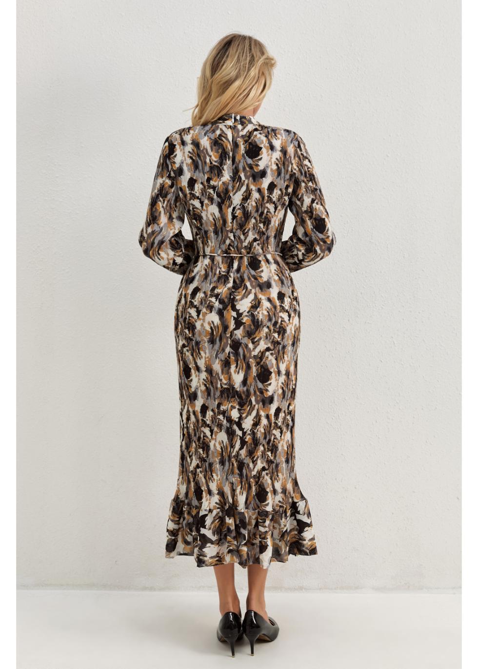 Golden Feather Midi Dress - MissFinchNYC