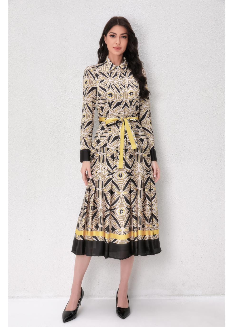 Deco Soleil Shirt Dress - MissFinchNYC