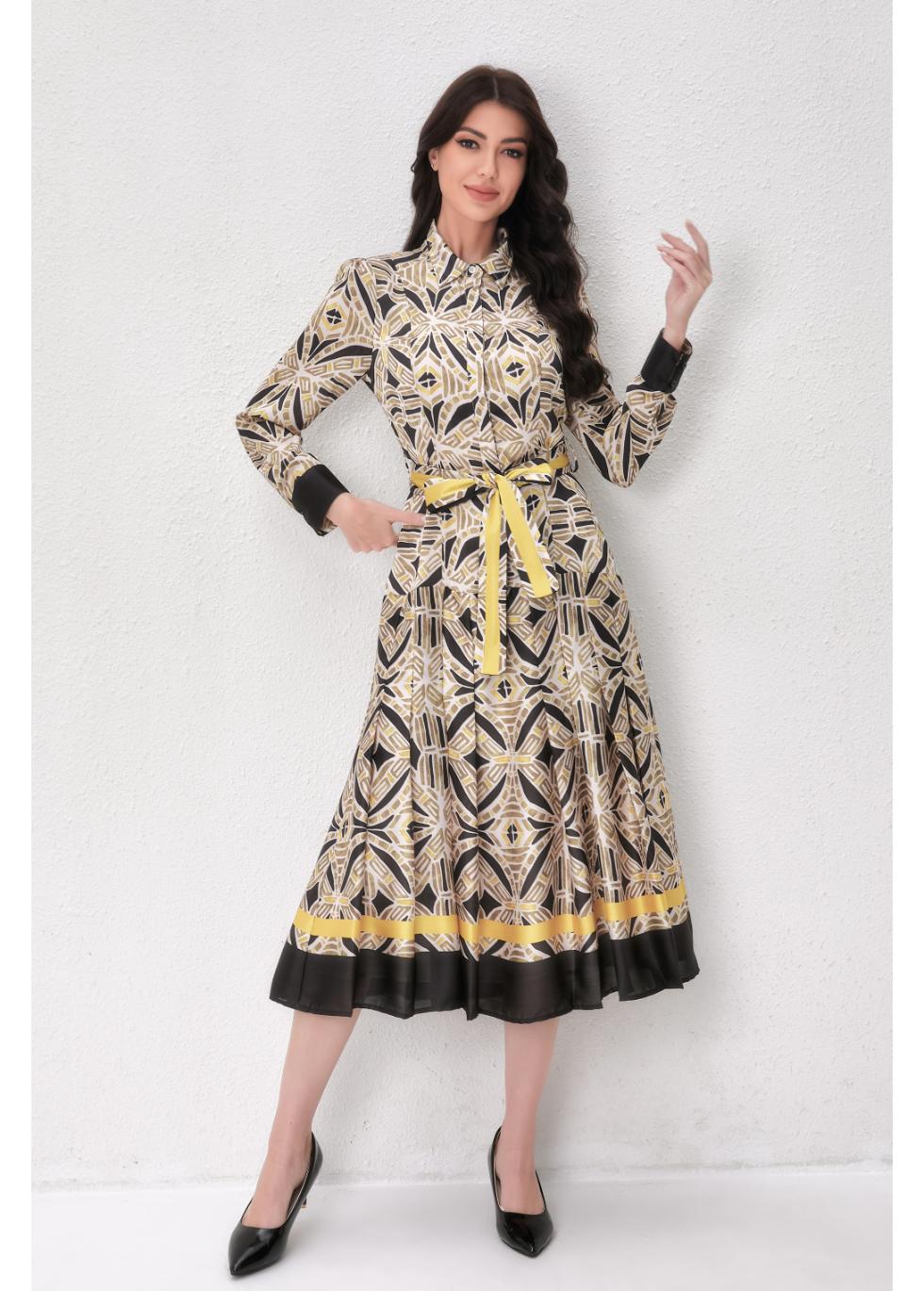 Deco Soleil Shirt Dress - MissFinchNYC