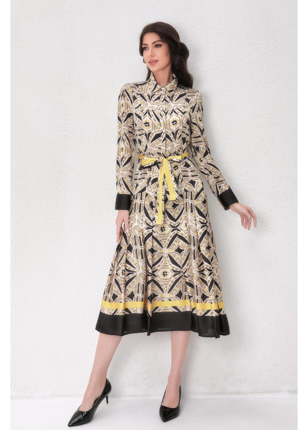 Deco Soleil Shirt Dress - MissFinchNYC