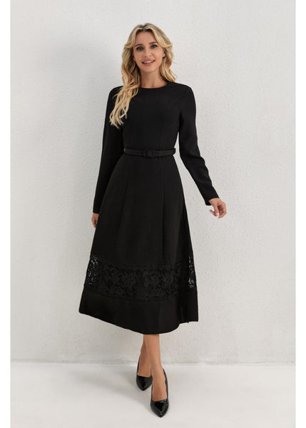 Opera Lace Hem Midi Dress | MissFinchNYC