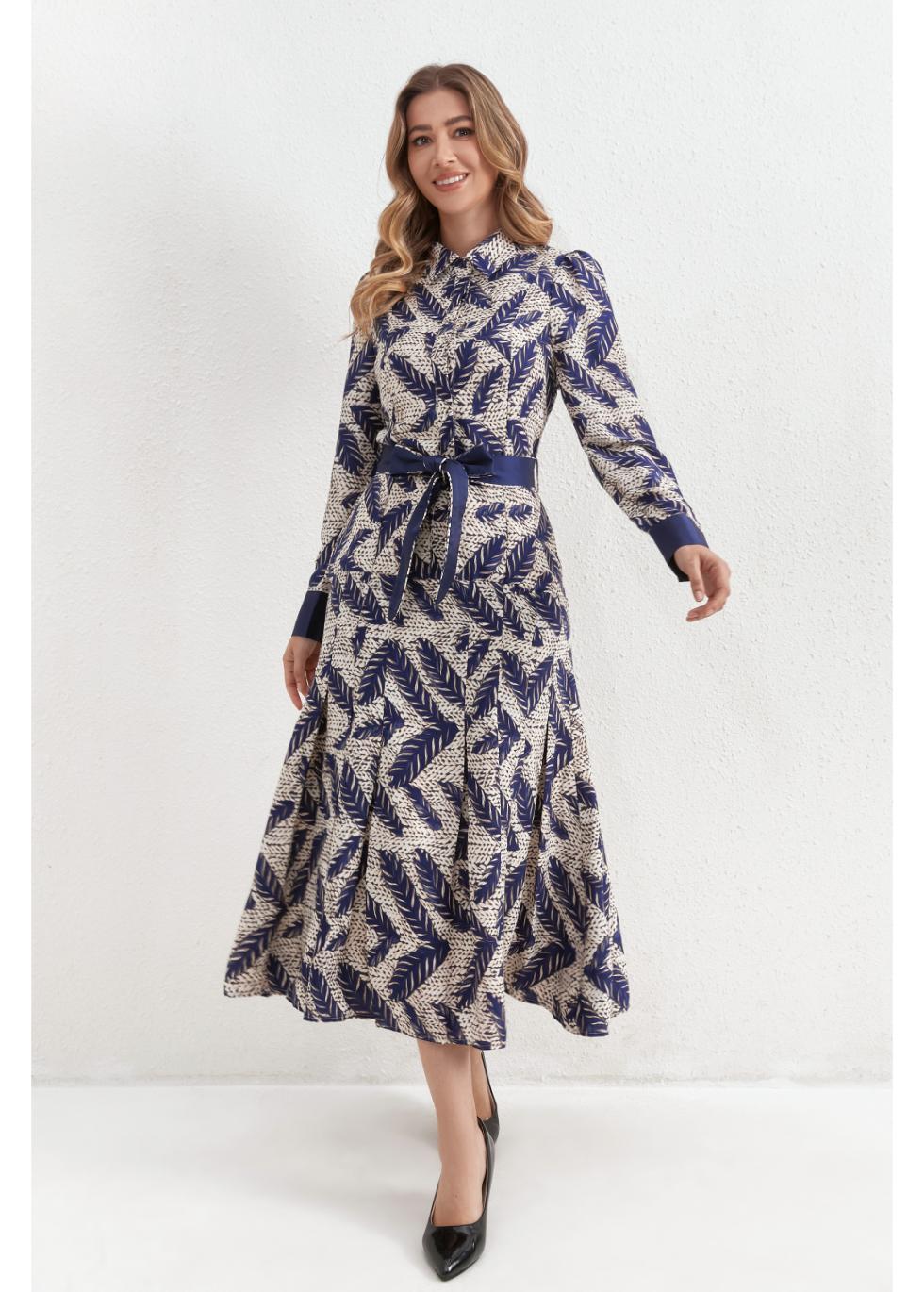 Indigo Fern Shirt Dress