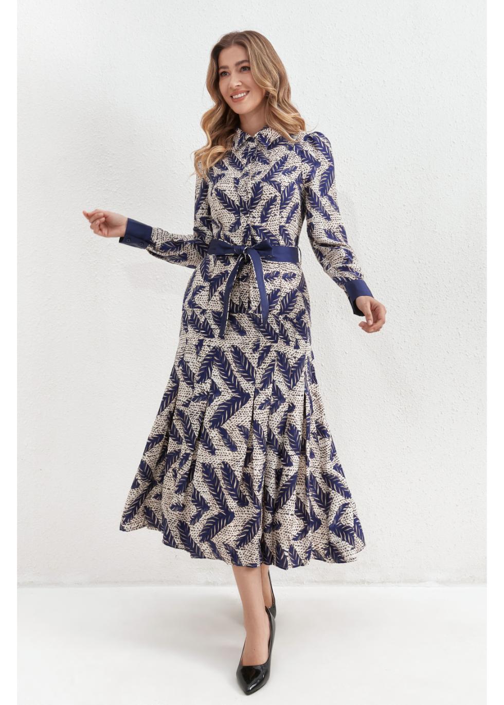Indigo Fern Shirt Dress