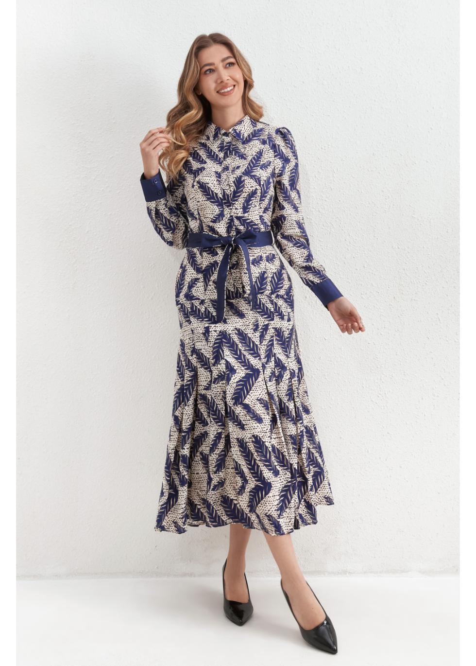 Indigo Fern Shirt Dress - MissFinchNYC