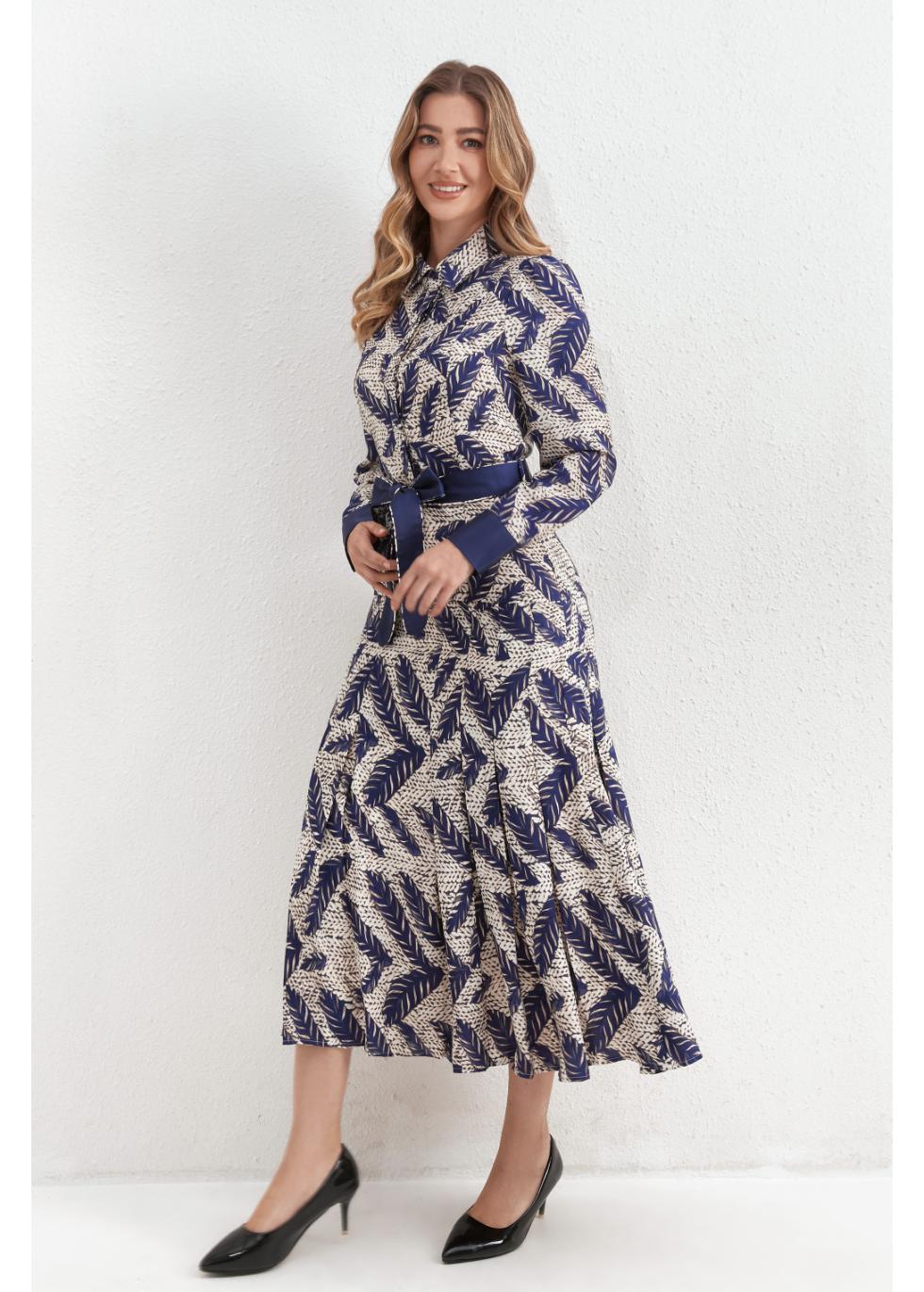 Indigo Fern Shirt Dress - MissFinchNYC