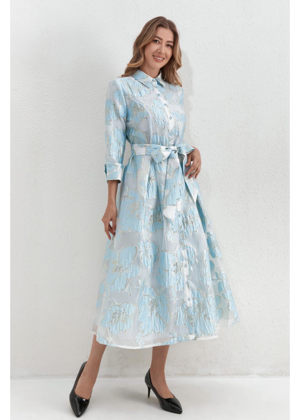 Sky Petals Midi Dress