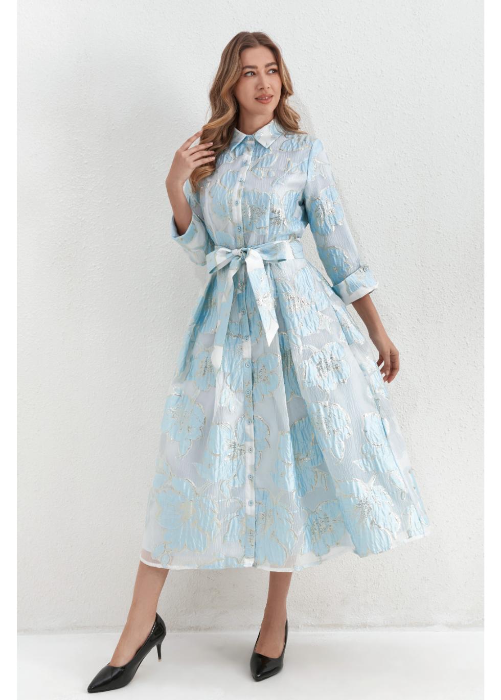 Sky Petals Midi Dress - MissFinchNYC