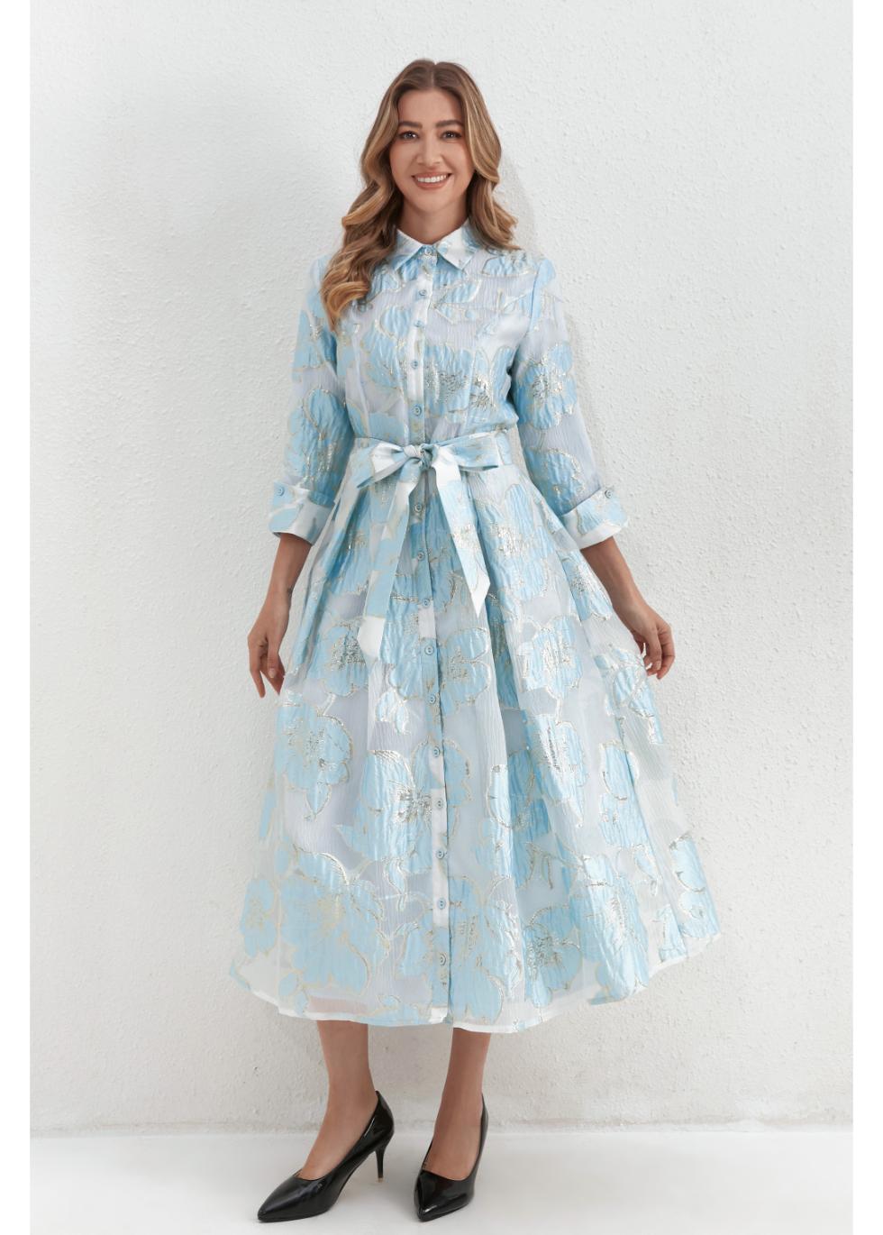 Sky Petals Midi Dress - MissFinchNYC