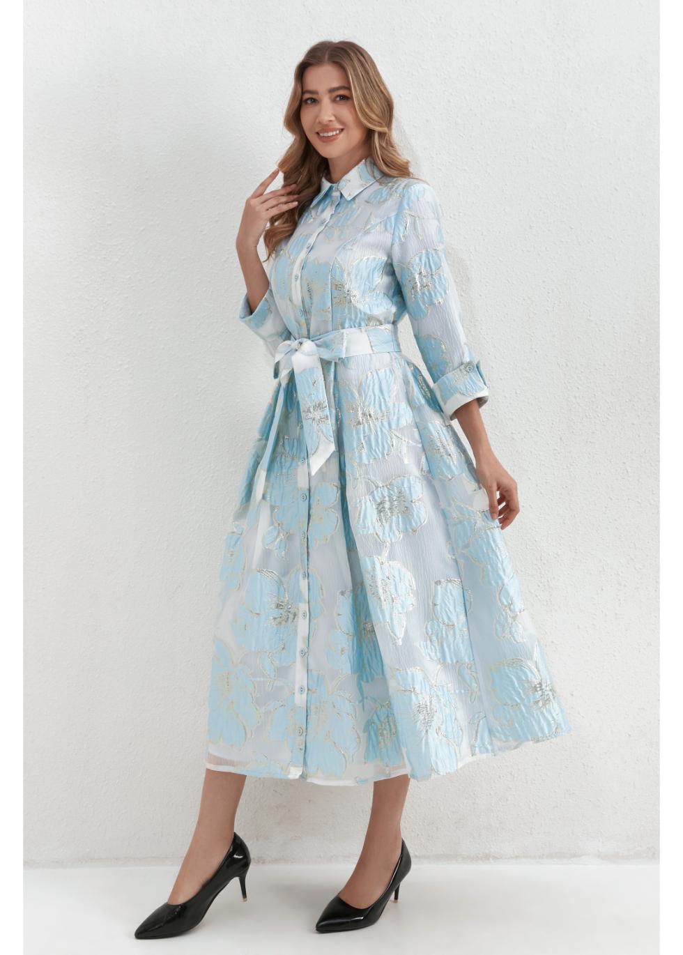 Sky Petals Midi Dress - MissFinchNYC