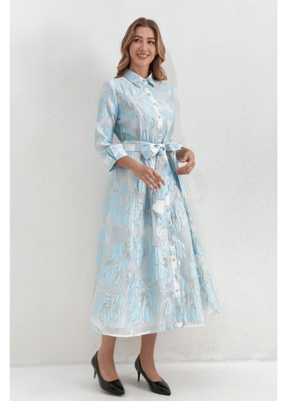Sky Petals Midi Dress - MissFinchNYC