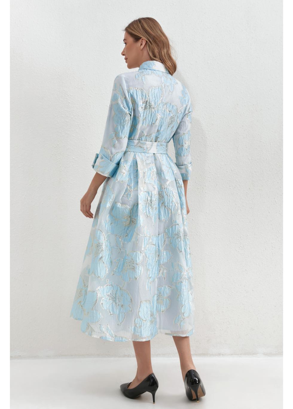 Sky Petals Midi Dress