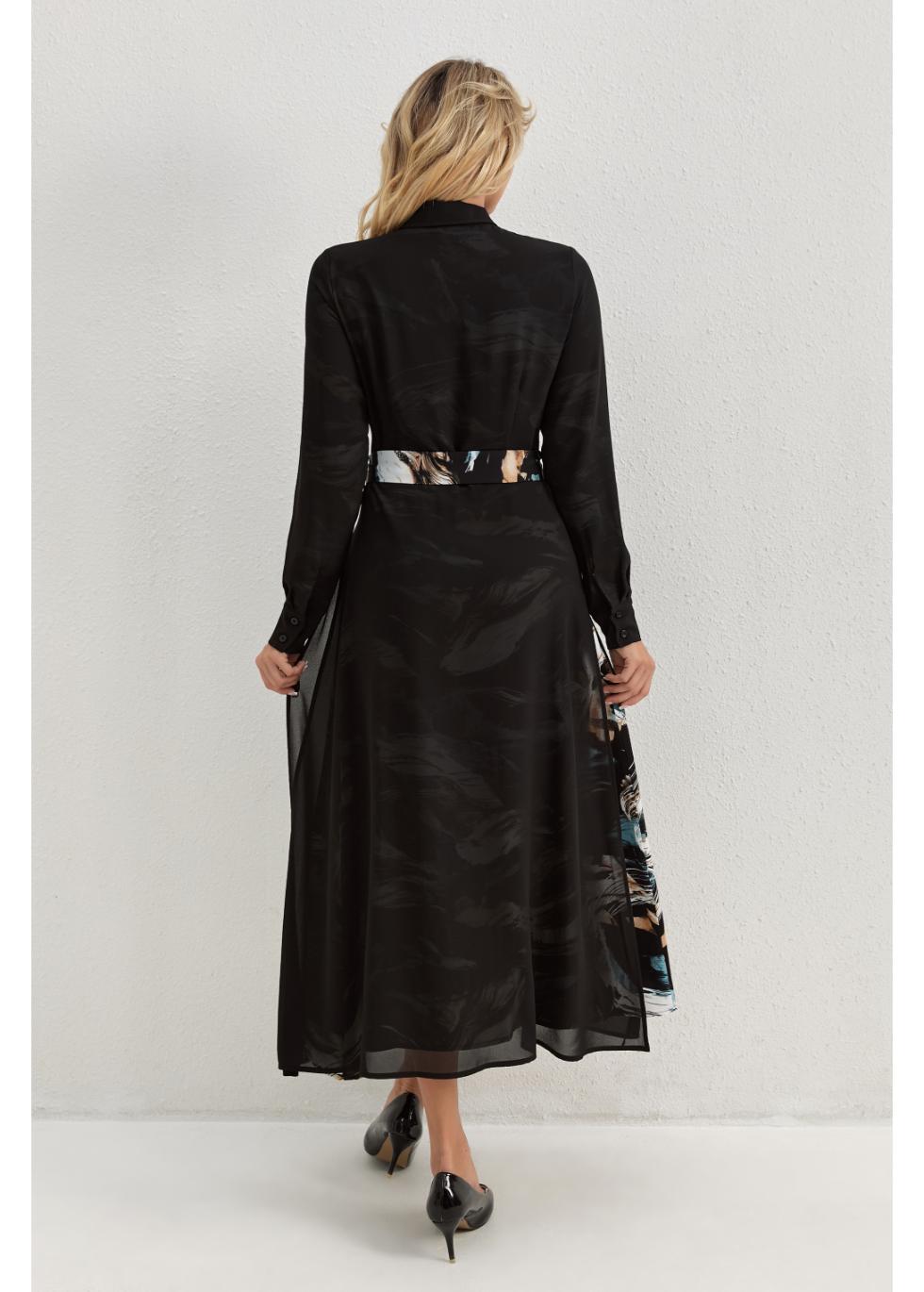 Monochrome Mirage Midi Dress - MissFinchNYC