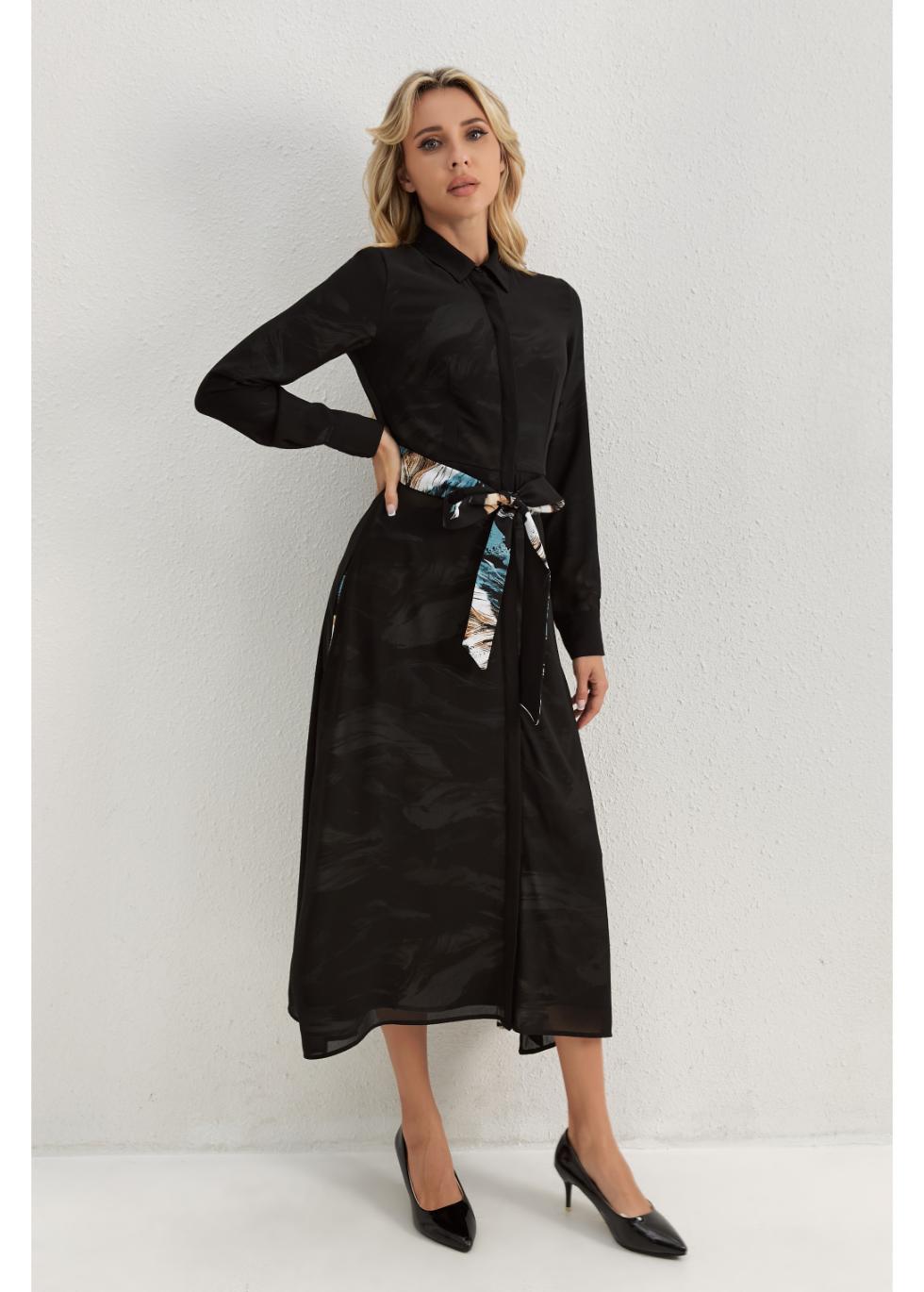 Monochrome Mirage Midi Dress - MissFinchNYC