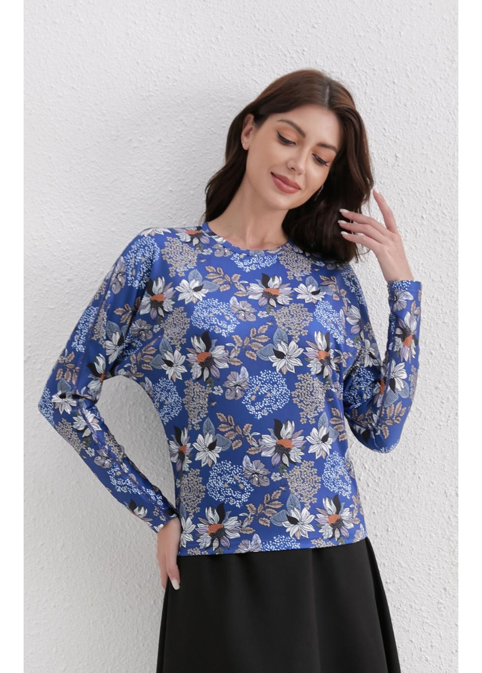 Sapphire Bloom Blouse - MissFinchNYC