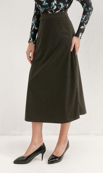 Emerald Corduroy Skirt | MissFinchNYC