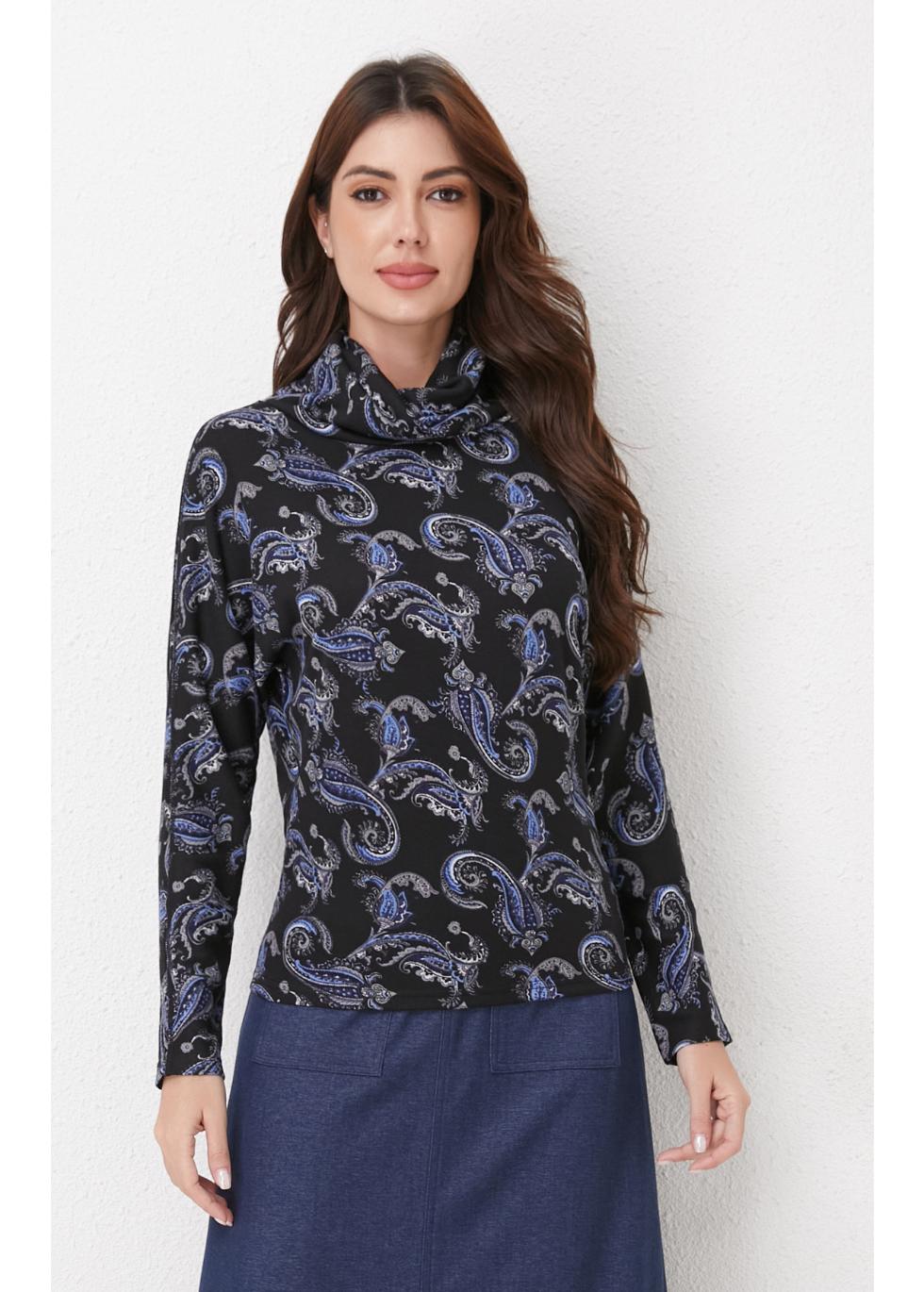 Sapphire Paisley Knit Top