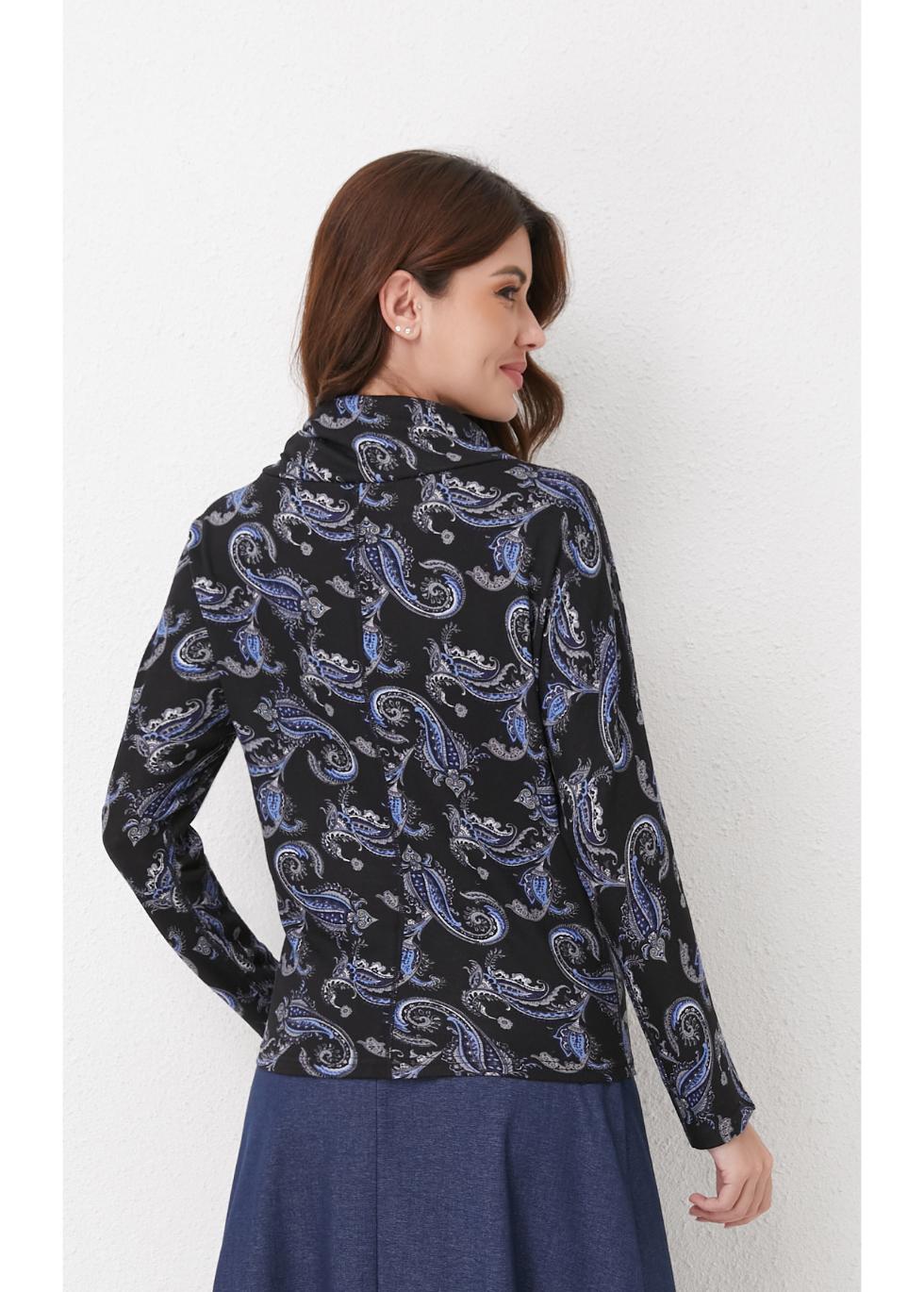 Sapphire Paisley Knit Top