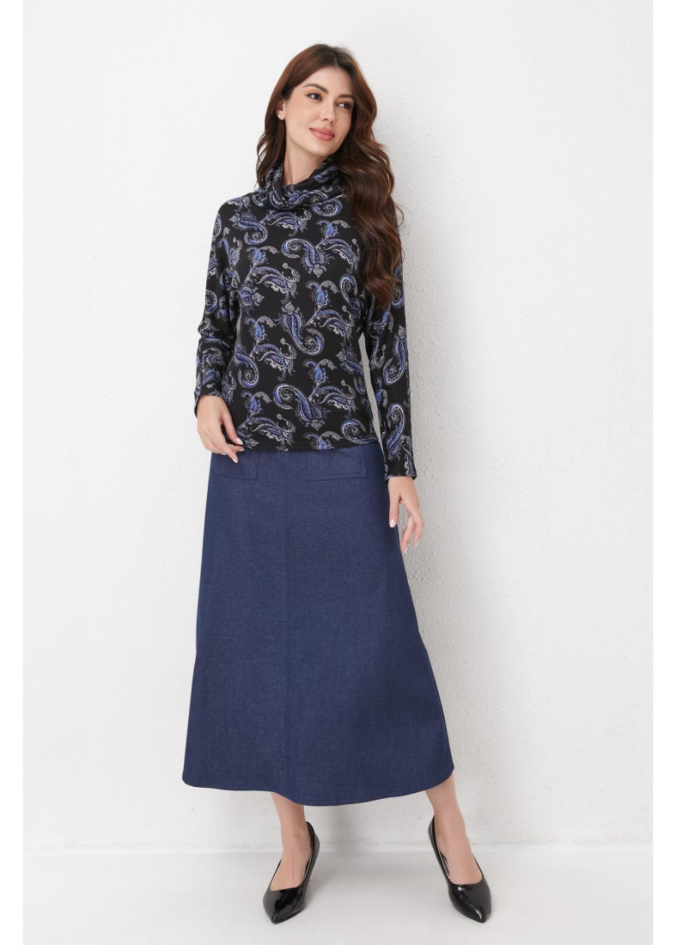 Sapphire Paisley Knit Top