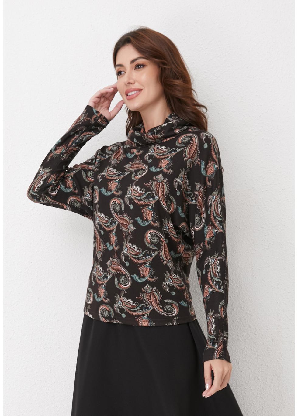 Emerald Paisley Knit Top