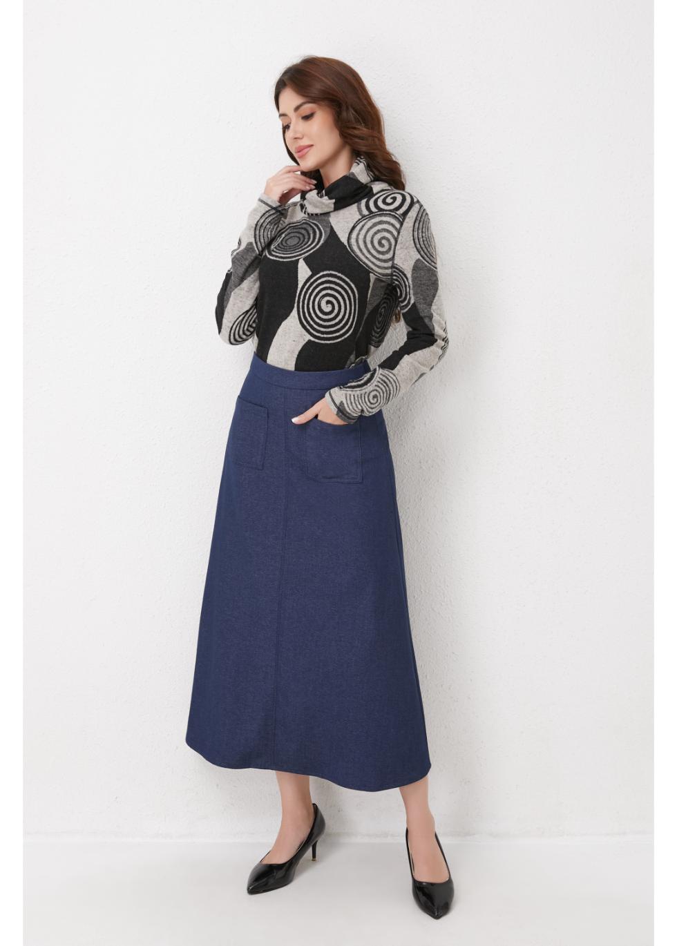 Gray Spiral Knit Top