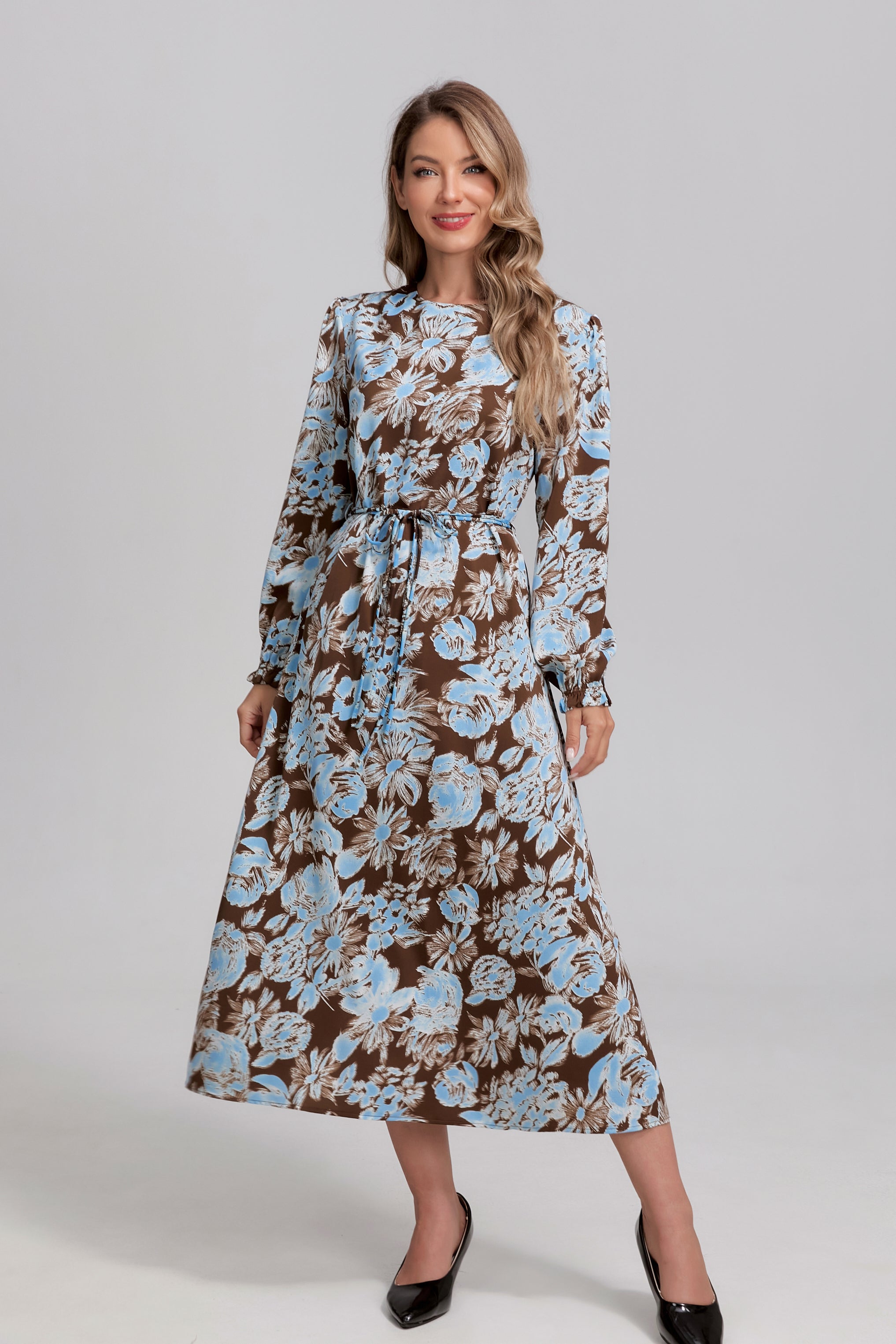 Mocha Bluebell Midi Dress