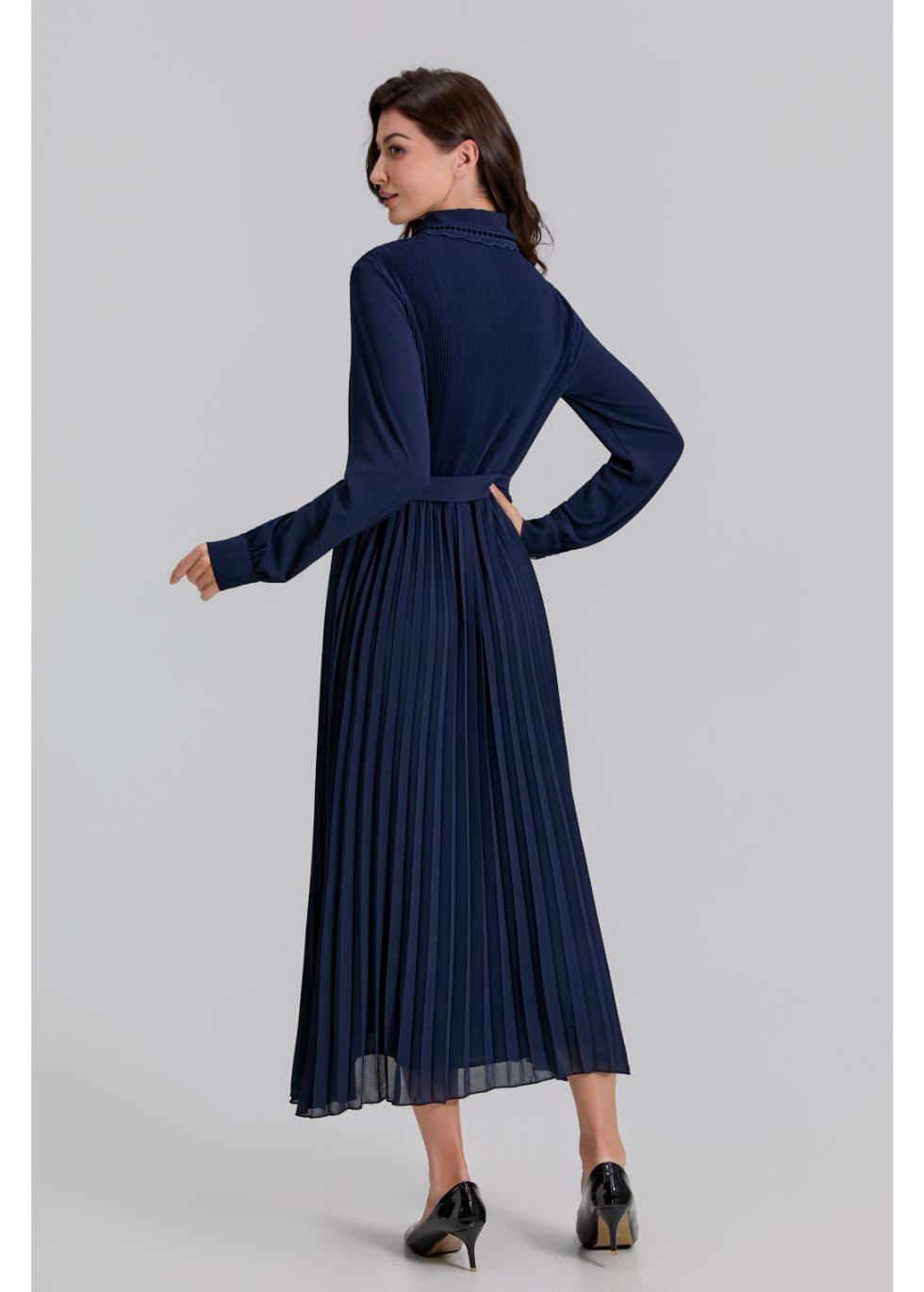 Royal Grace Pleated Midi Dress - MissFinchNYC