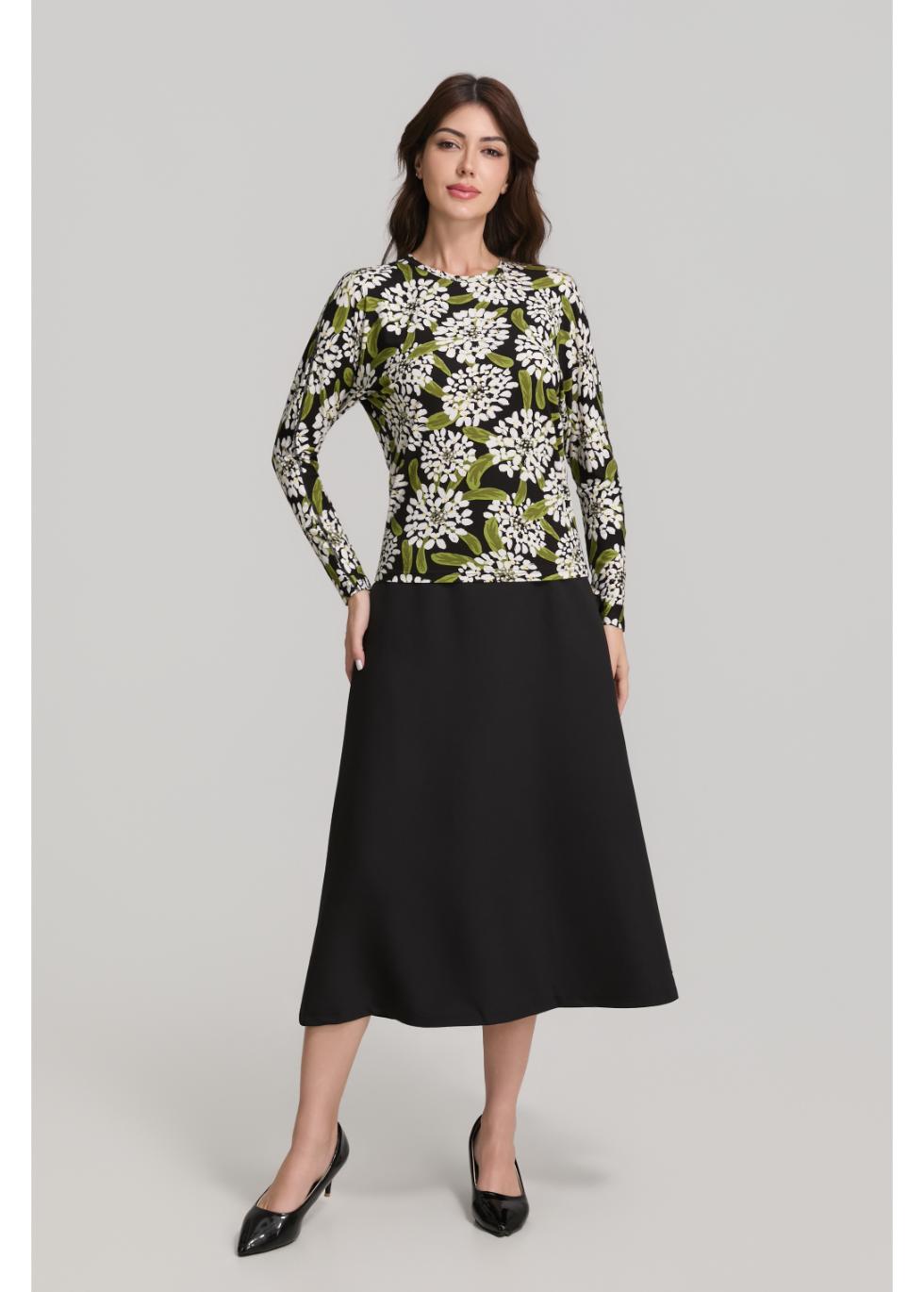 Midnight Garden Black/White Floral