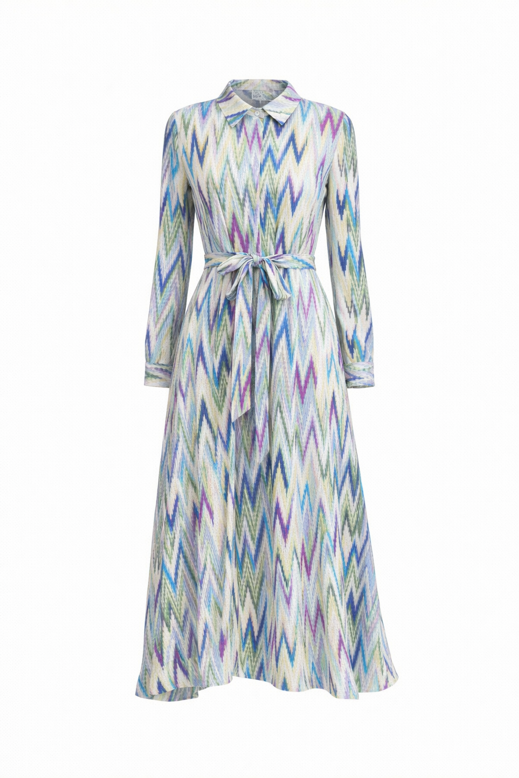 Radiant Mosaic Belted Midi Dress - MissFinchNYC