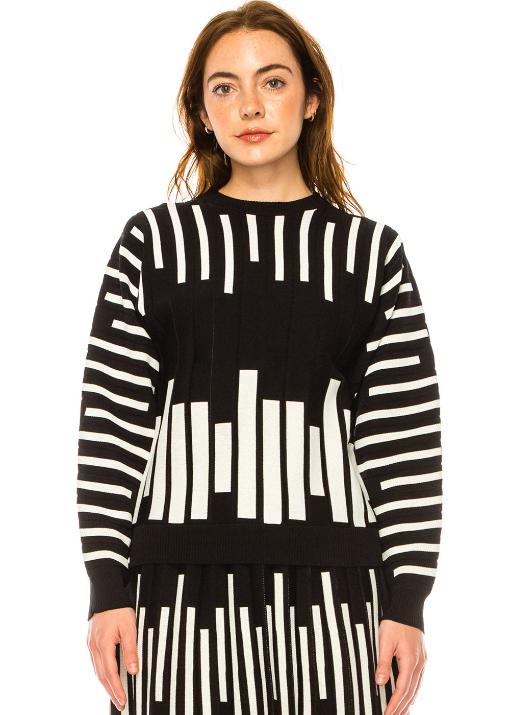Knit Black and White Stripe Sweater