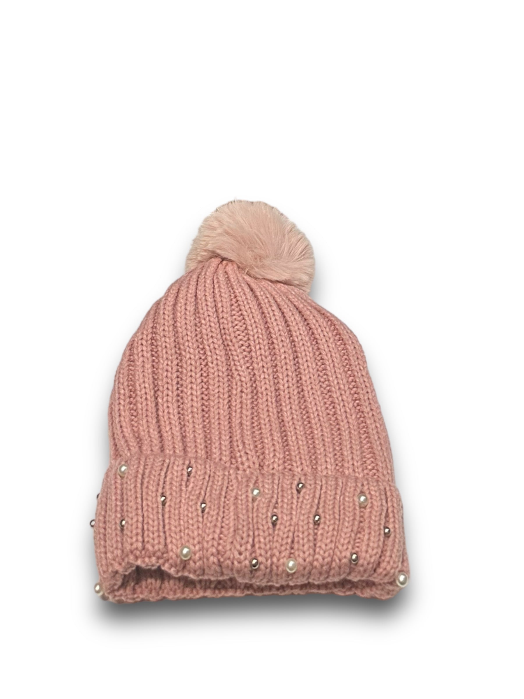 Pearly Faux Pom Beanie