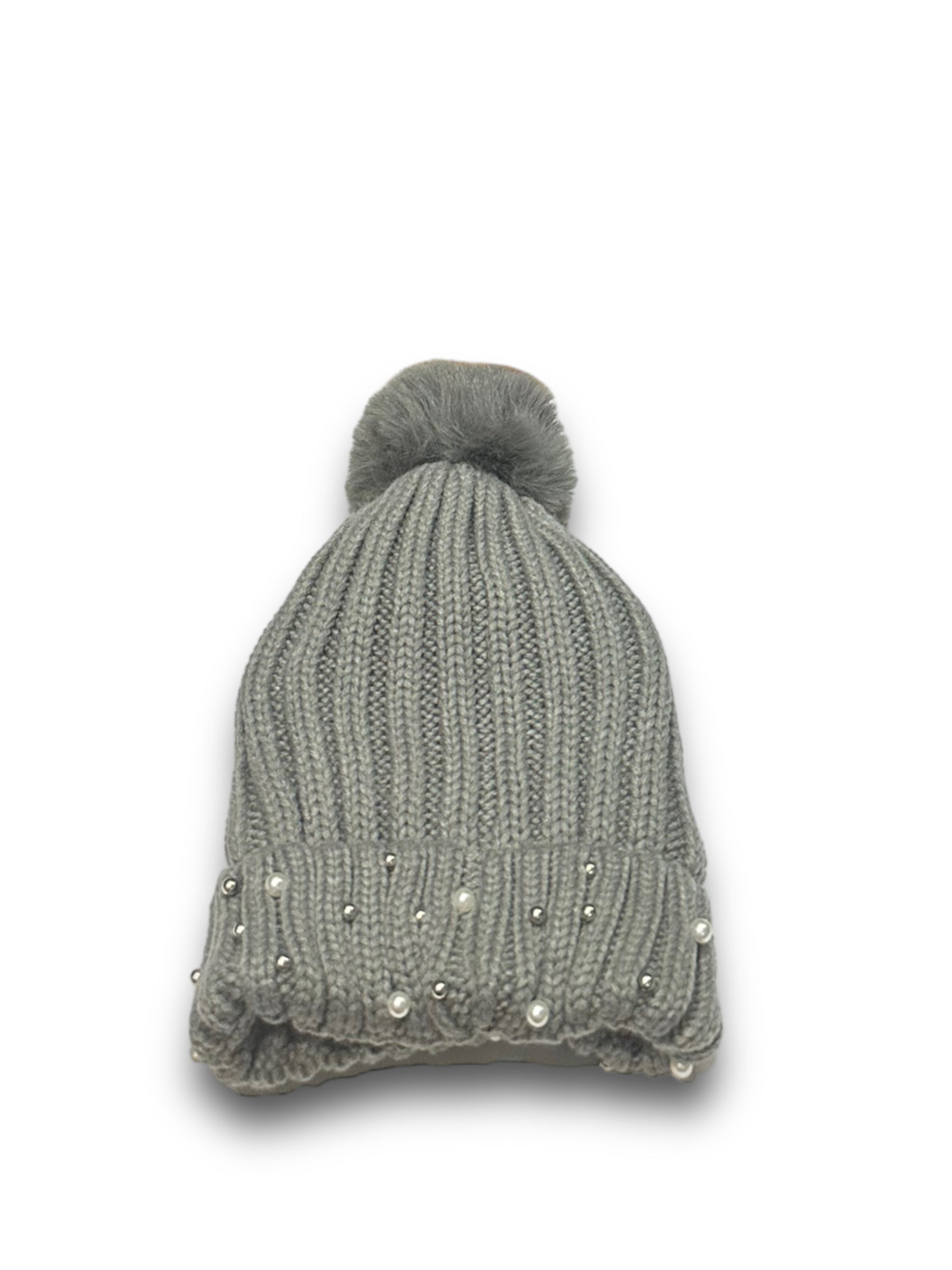 Pearly Faux Pom Beanie