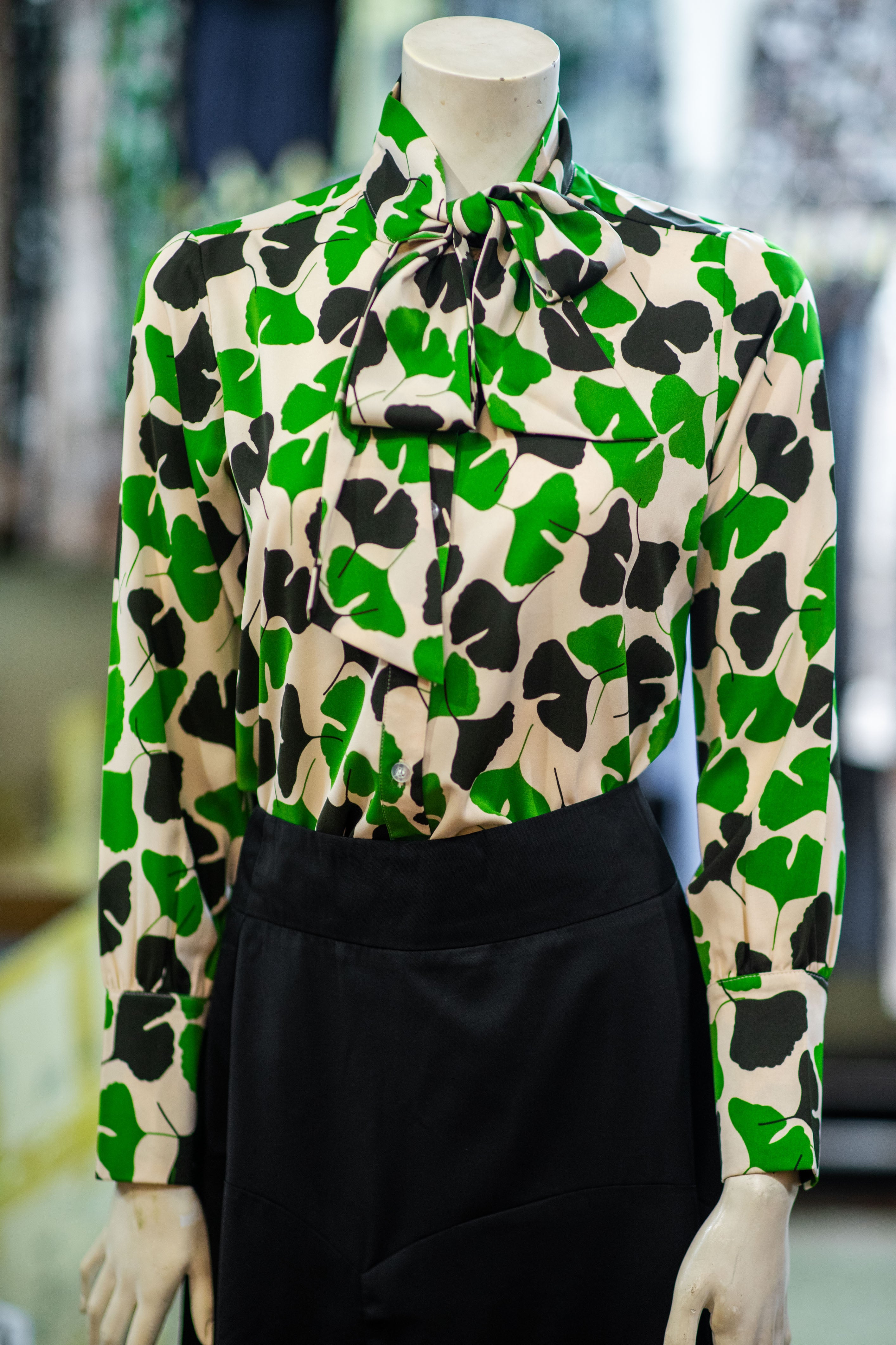 Floral Green Button Up Top