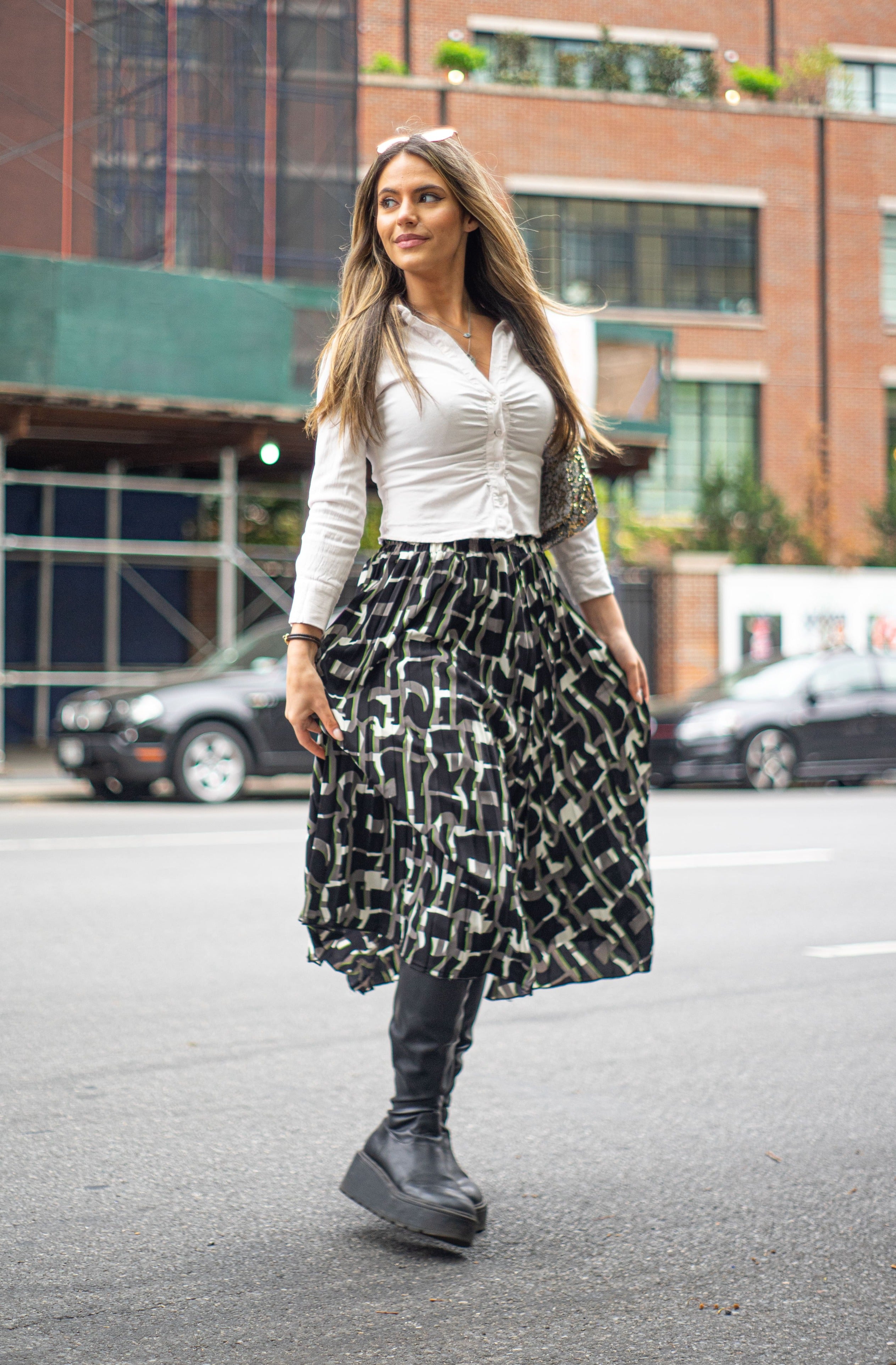 Chroma Print Midi Skirt