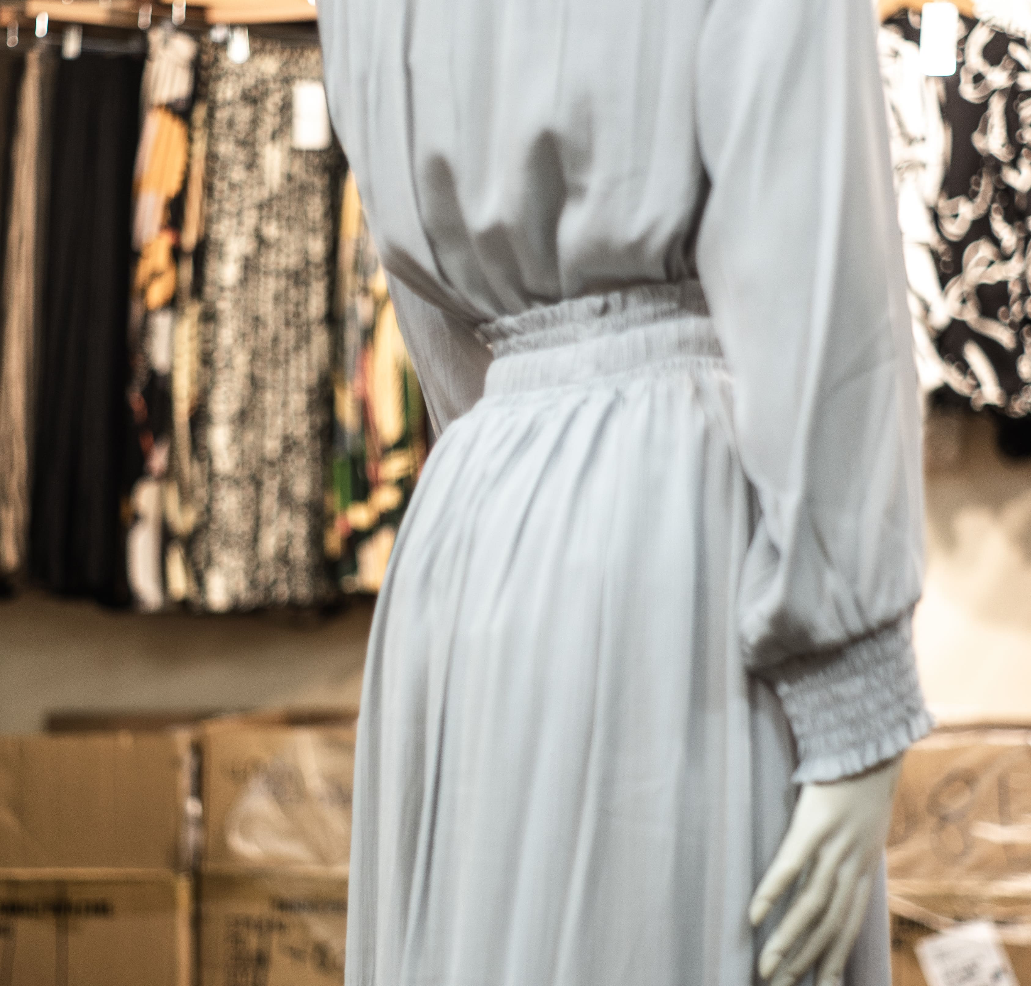 Essential Light Gray Two-Piece Elastic Waist Midi Set