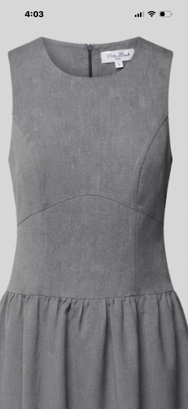 Miss Finch NYC Sleeveless Drop-Waist Jumper Dress with Back Tie in Heather Grey