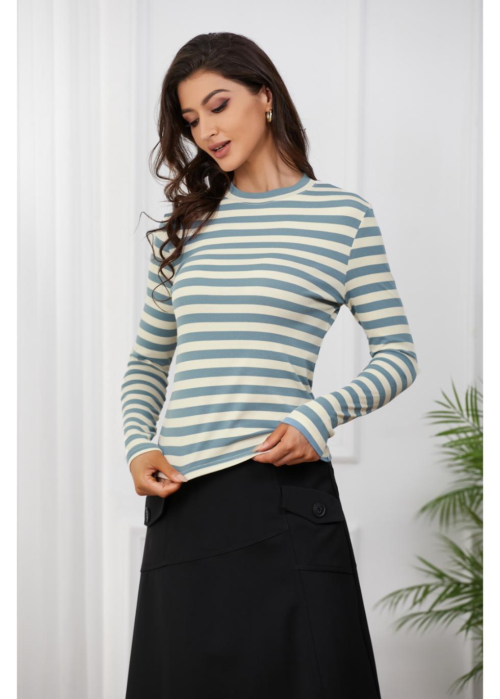 Blue and White Striped Shirt