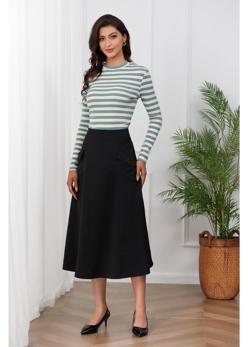Blue and White Striped Shirt