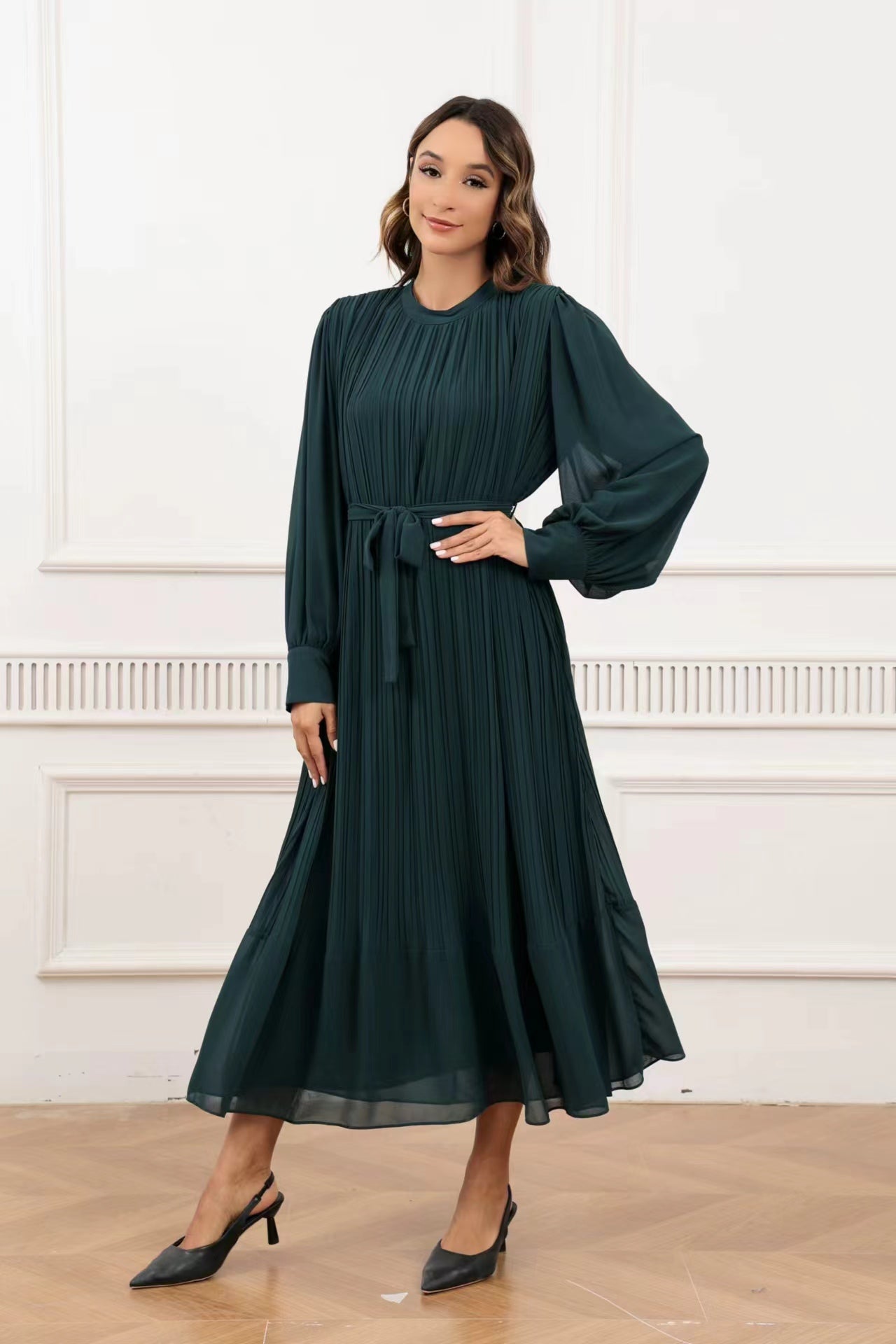 Winter Stylish Dresses Forest Green Midi Dress MissFinchNYC Winter Stylish Dresses Forest Green Midi Dress MissFinchNYC