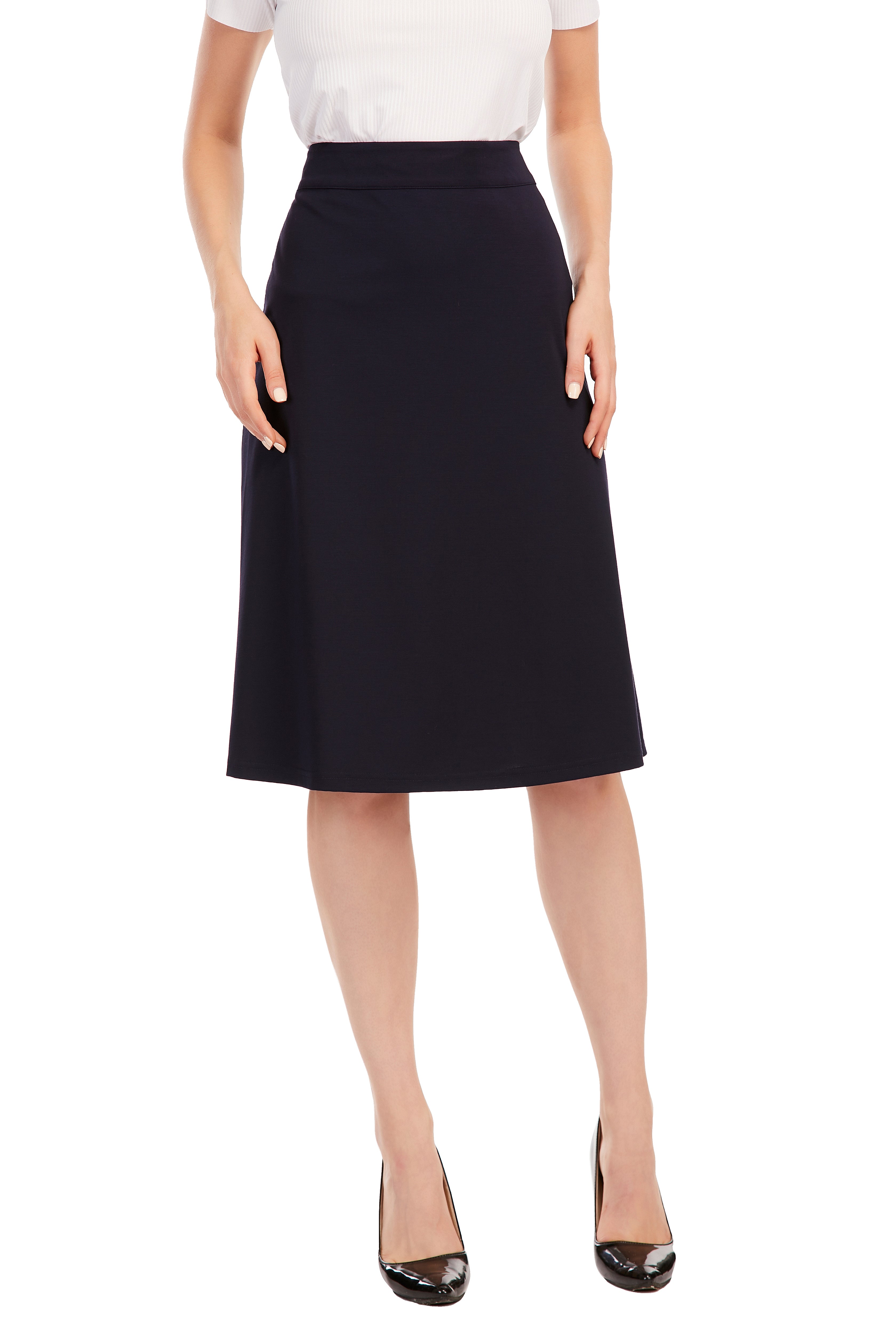 A-Line Knitted Fabric 27" Skirt - MissFinchNYC