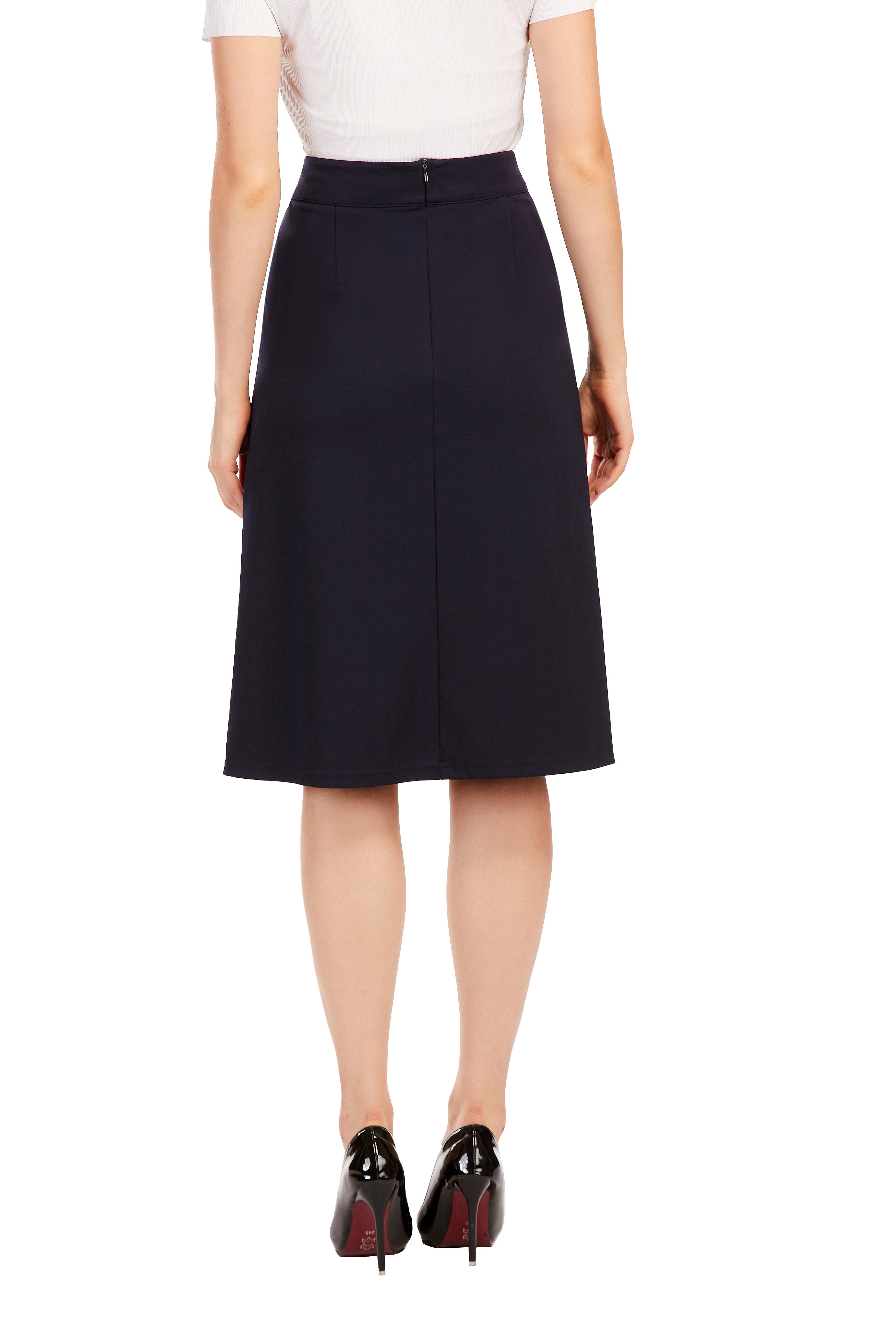 A-Line Knitted Fabric 27" Skirt - MissFinchNYC