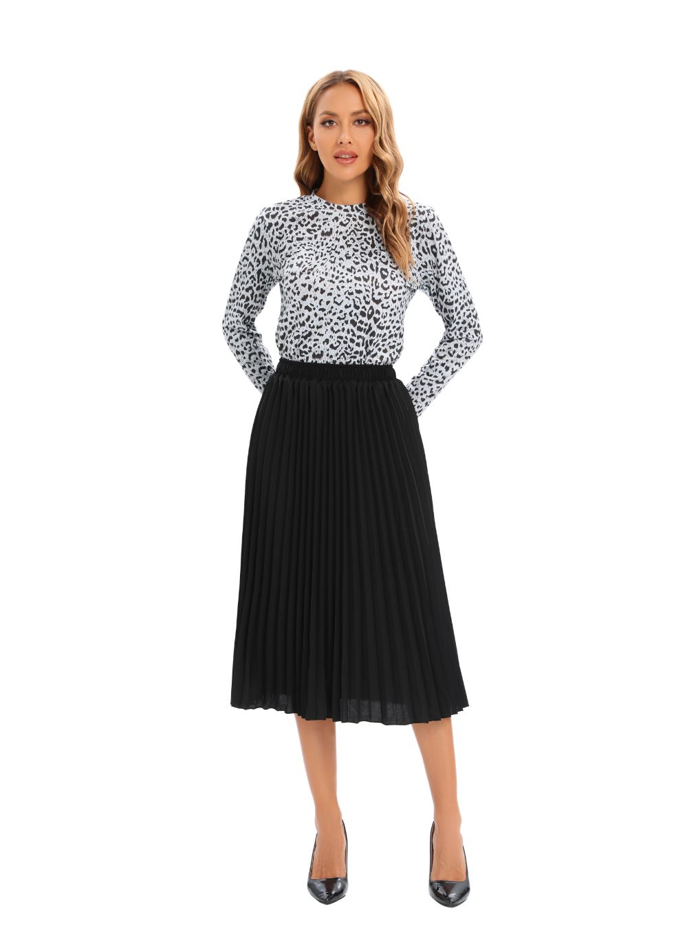 Noir Midi Pleated Skirt - MissFinchNYC