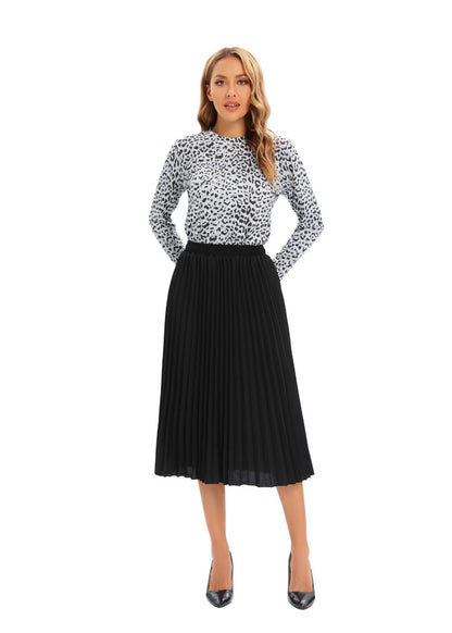 Noir Midi Pleated Skirt - MissFinchNYC