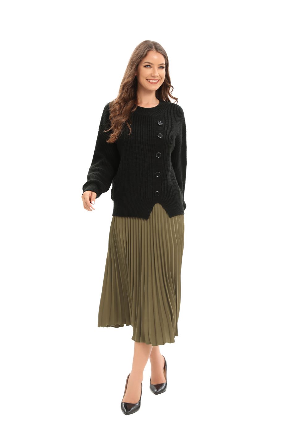 Long Sleeve Mix & Match Stylish Sweater - MissFinchNYC
